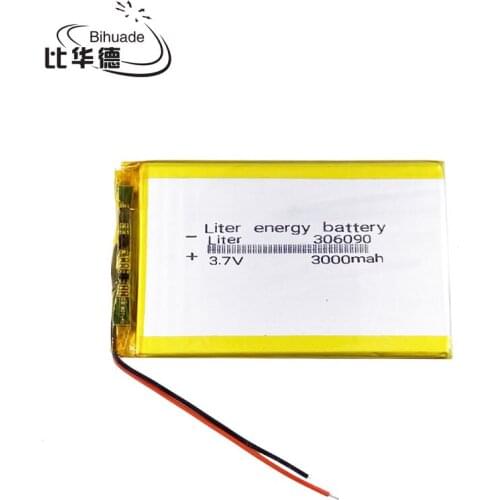 3.7V 3000mAh 306090 Lithium Polymer Li-Po li ion Rechargeable Battery For Mp3 MP4