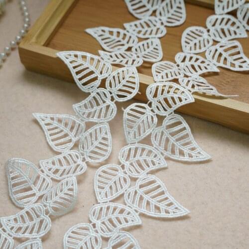 5 Yards / Lot Leaf Lace Embroidered Chic Water Soluble Lace Wedding Veil Trim DIY Lace Trim