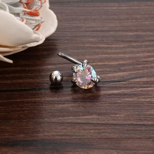 50PCS Surgical Steel Claw CZ Sex Navel Belly Ring Button Bar Shine Navel Rings Body Piercing Jewelry 14g
