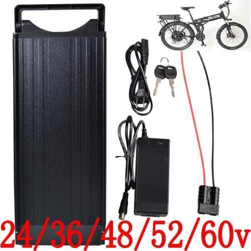 Rear Rack Electric bicycle Battery 36V 48V 52V 60V 10AH 13AH 15AH 20AH 25AH 30AH Lithium Ebike for 500W 1000W 1500W 2000W Ebike