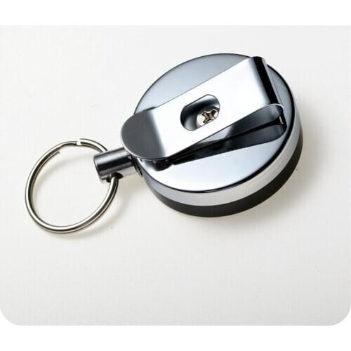 Free Shipping Mini Portable Telescopic Wire Rope Silver Keychain Anti-theft Lost Keyring Car Keychain Customizable Lettering