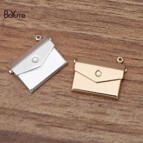 BoYuTe (10 Pieces/Lot) 15*20MM Envelope Shaped Photo Locket Pendant Vintage Floating Locket Charms Pendant