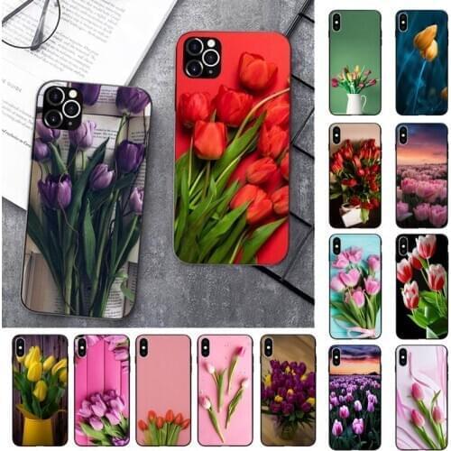 FHNBLJ Tulip flower Phone Case for iPhone 11 12 pro XS MAX 8 7 6 6S Plus X 5 5S SE 2020 XR case