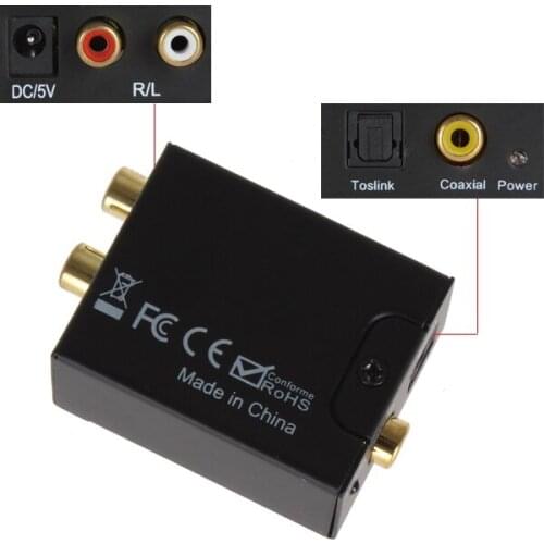 Hot Digital Optical Coaxial Toslink Signal To Analog Audio Converter Adapter RCA Digital To Analog Audio Converter Adapter