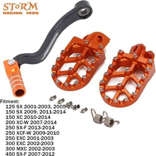 CNC Gear Shift Foot Lever Foot Pegs Rest Footrests Pedal Footpegs For KTM SX SXF XC XCW XCF-W EXC MXC 125 150 250 450 Motorcycle