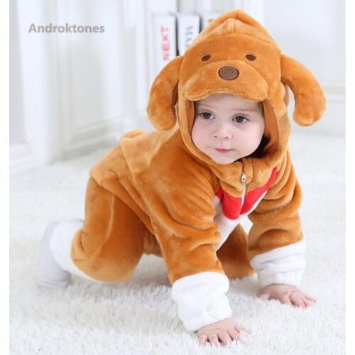 Androkto Winter Children Onesie Cute Dog Kids Girls Boys Animal Kids Clothes Cosplay Pajamas Halloween Christmas Costumes Romper