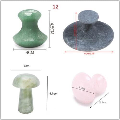 Mushroom Jade Roller Therapy Natural Jade /Bian-Stone Facial Neck Healing Slimming Massager Rose Quartz Lift Skin Tools 4 Styles