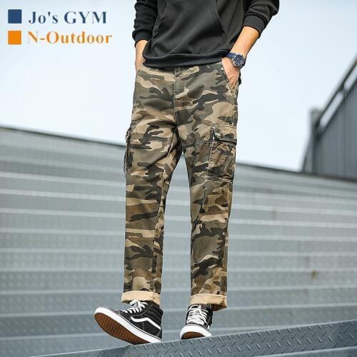 Camouflage Outdoor Overalls Pant Men Multi-pocket Slim Sports Beam Foot Trousers Casual Comfortable Breathable Street Wear Pants