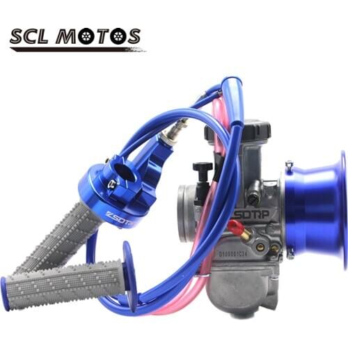 SCL MOTOS New 1 Set Motorcycle PWK 34 36 38 40 42mm Carburetor+Air Filter Cup+Handle Grip+Throttle Grip+Throttle Cable