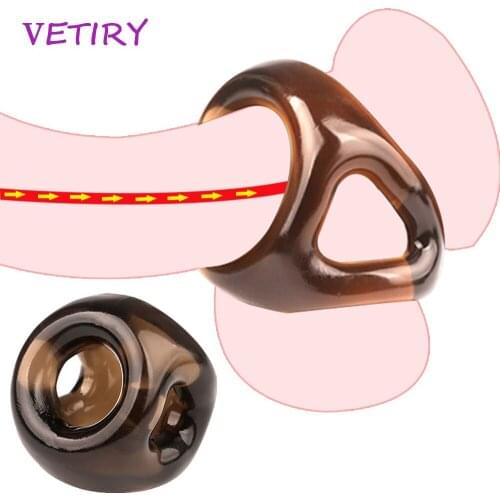 Penis Ring Cock Ring Delay Ejaculation Penis Enlargement Sex Toys for Men Male Scrotal Binding Silicone Elastic Adult Products