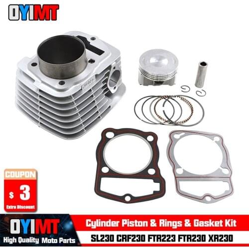 Air Cylinder Block Piston & Rings Kit For HONDA SL230 97-14 CRF230 03-14 FTR223 FTR230 2003 2004 2005 XR230 2003 - 2008