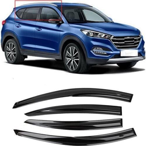 For Hyundai Tucson 2015 2016 2017 2018 2019 2020 Window Visor Rain Sun Smoke Guard Deflector Trim Shade Awning Shelter Raincoat