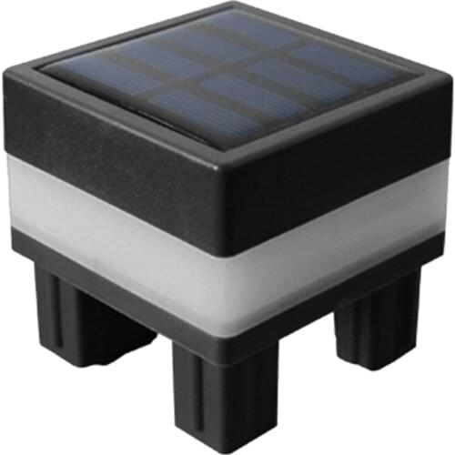 Square Solar Powered Pillar Light Waterproof Outdoor Post Cap Light LED Fence Street Lamp for Courtyard Garden Lightting