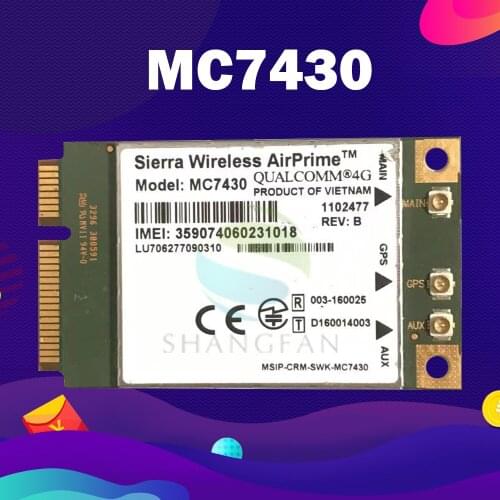 MC7430 4G Module FDD-TDD LTE CAT6 HSPA+ GNSS WWAN Card USB 3.0 MBIM interface PCIe mini 4G Card