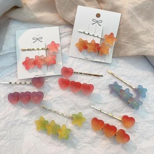 Handmade Sugar Love Star Heart Soft Candy Pendant Mold Gummy Candy Hairpin Slilcone Resin Molds Jewelry Making Tools W0YA