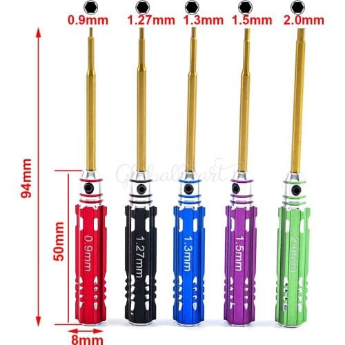 5PCS/Set Hex Screw Driver RC Screwdriver Tools Kit Set 0.9mm 1.27mm 1.3mm 1.5mm 2.0mm for RC Model Helicopter Car Repair Tool