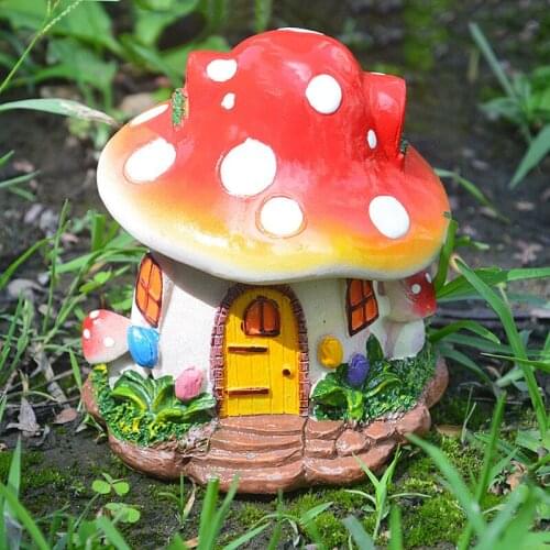 Mushroom Room Small Ornaments Moss Micro Landscape Decorations Bonsai Mushroom Sculpture Resin Crafts Flower Pots Decorative