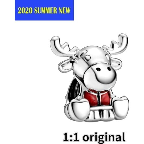 2020 Summer NEW Silver 925 Jewelry Beads Red Horned Bull Charm Fit Original Pandora Bracelets Women DIY Fashion Gift