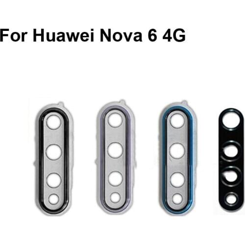 For Huawei Nova 6 4G Rear Back Camera Glass Lens +Camera Cover Circle Housing Replacement test good For Huawei Nova6 4G