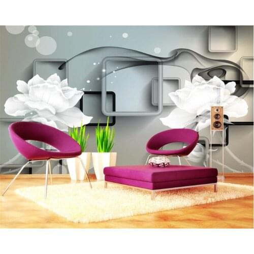 Modern home background decorative effect wallpaper 3d transparent flower beautiful TV wall wallpaper for walls 3 d beibehang