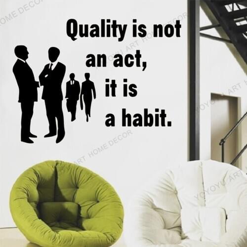 Office Wall Sticker,Quality is not act.. Inspire Office Quotes,Teamwork Business Worker Decor, Motivation Stickers JC173