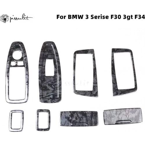 Carbon Fiber Windows Control Panel Cover Trim for BMW 3 Series F30 F34 2013-2018 4 Series F33 F36 Accessories ABS Stickers
