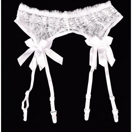 Sheer Lace Ligas Sexy Top Thigh Highs Garter Belt Stockings Bondage Lingerie Garter Belt Suspender Set