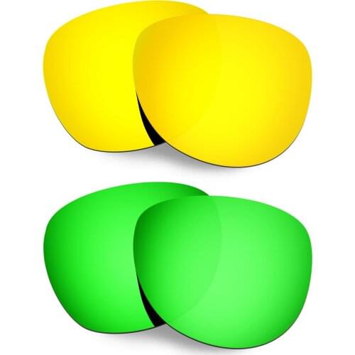 HKUCO Polarized Replacement Lenses For Stringer Sunglasses Gold/Green 2 Pairs