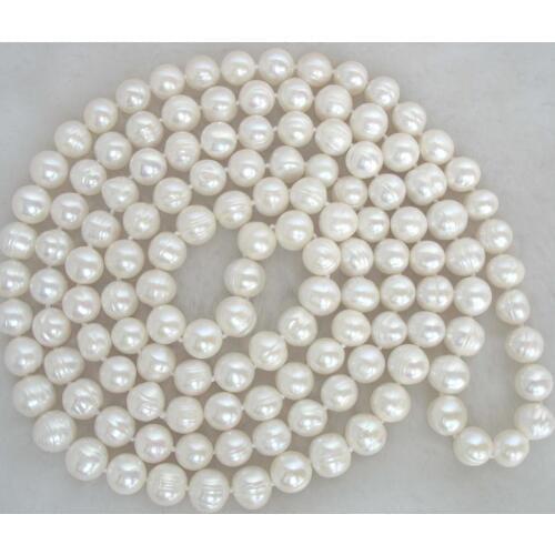 Freshwater pearl near round 9-10mm white/multicolor 45inch FPPJ wholesale beads nature colors pendant
