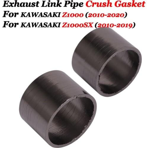 2PCS For Z1000 Z1000SX 2010-2020 Motorcycle Exhaust Pipe Graphite Gasket To Muffler Silencer Gasket Seal Tube Link Pipe Gasket