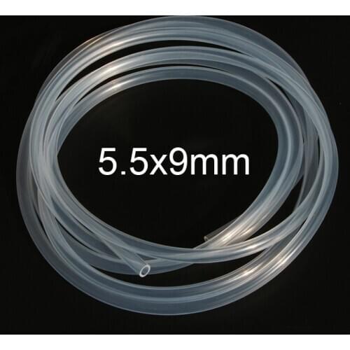5.5x9mm 5meter 5.5mm id Transparent silica gel tube food grade silicone tube lucency silicon hose FDA tasteless capillary tubing