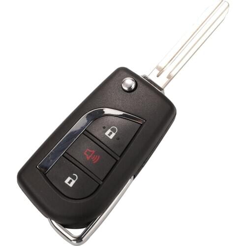 Bilchave 3 Buttons Remote Folding Car Key Shell Middle Lamp TOY43 For Toyota RAV4 Before 2013 With Key Uncut Blade