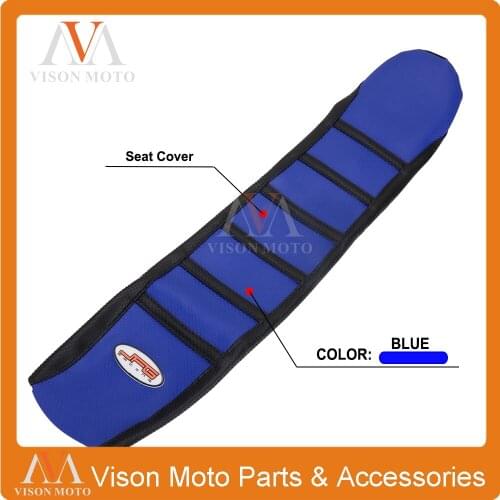 Ribbed Blue Gripper Soft Seat Cover For Yamaha YZF250 10-13 Off Road Enduro Supermoto Motorcycle