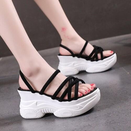 Platform Women Sandals 2021 Summer 8cm Wedge Heel Thick Bottom Women Beach Sandal Chunky Sole Woman Shoes