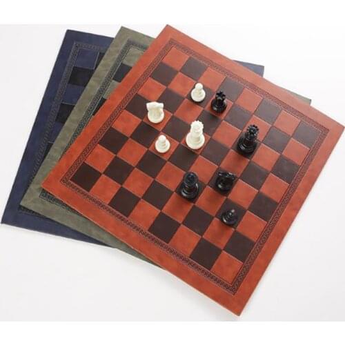 Chess Board Unique Design Of Embossed Pattern Leather Chess Board Board General Universal Chess Board Game Checkers Portable Gif