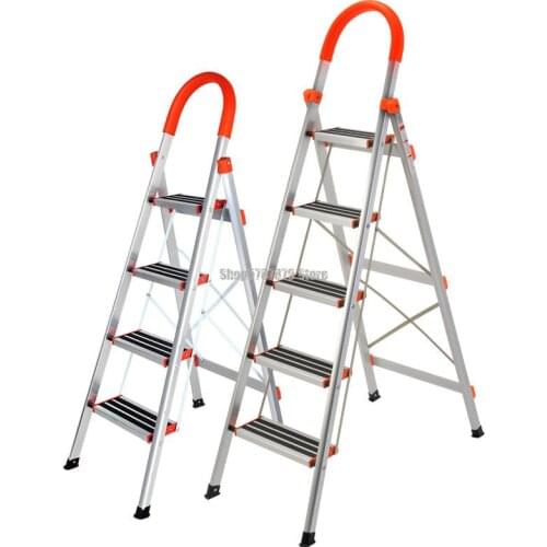 Aluminum Alloy Ladder Folding Herringbone Ladder Thickening Four Step Five Step Household Ladder Folding Ladder