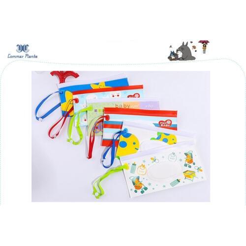 Wet Wipes Bag Clamshell Cosmetic Pouch Clutch and Clean Easy-carry Snap-strap Wipes Container Wipes Eco-friendly Tissue Boxes