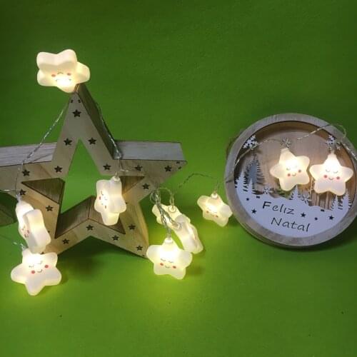 Battery Moon Star LED Fairy String Light Garland Christmas Decoration Christmas Holiday Lighting Wedding Party Christmas Decor