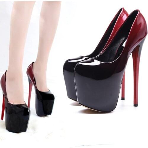 Sexy Nightclub High Heels Women Super Fetishism Extreme 19 cm Pumps Charm Gradient Stripper Shoes Sex Worker Shoes Female Heels