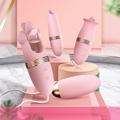Vibrating Egg Suction Oral Sex Licking Tongue Clit Womens Toys Vaginal Stimulator Double Vibrator For Couples Erotic products