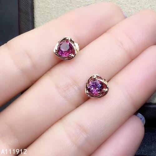 KJJEAXCMY fine jewelry natural Garnet 925 sterling silver women earrings new Ear Studs support test fashion