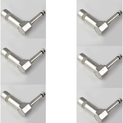 10Pcs 1/4 6.35mm Mono Speaker Right Angle 90 Degree Guitar Phono Plug Connector New