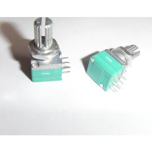 10pcs/lot B100K Audio/Amplifier/Sealed Potentiometer Handle 15MM Double 6Pin 09 Type