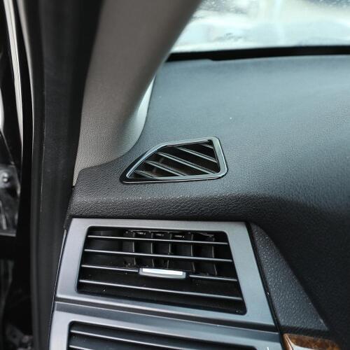 2pcs Glossy Black ABS Plastic Dashboard Air Conditioning Vent Frame Trim for BMW X5 E70 2008-2013 Models Accessories