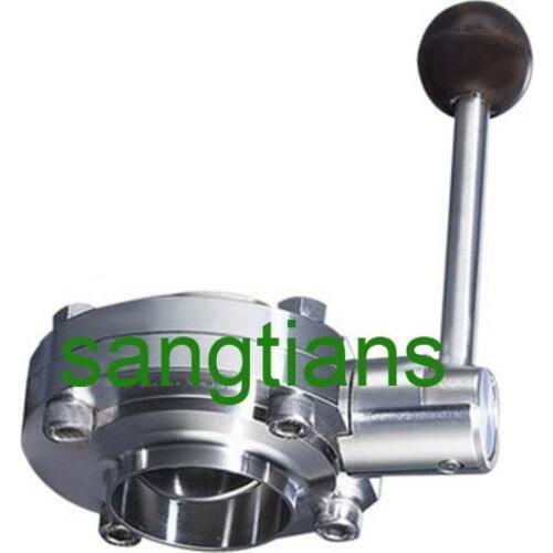 3 1/2" SS 304 butterfly valve,Manual,Stainless steel butterfly valve,sanitary butterfly valve,Welding Butterfly