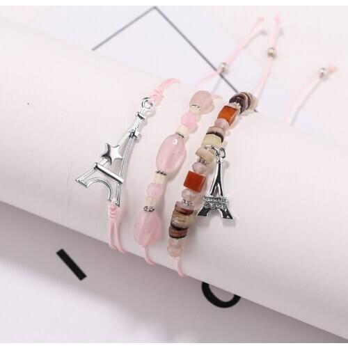 3pcs/set Handcraft Boutique Fashion Multilayer Crystal Stone Beads Strand Bracelets Shell Bangles Pulseras Boho Mujer