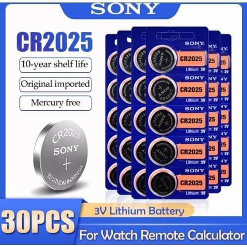30PCS Sony CR2025 CR 2025 DL2025 BR2025 KCR2025 3V Lithium Battery For Watch Toy Remote Control Meter Button Cell Batteries Coin