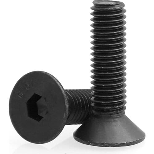 5pcs Black Countersunk Flat Head Hex Socket Allen Bolts Screws High Tensile Grade 10.9 Multiple Lengths UNF 10#-32