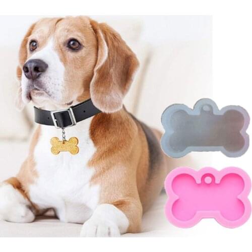 5Pcs Silicone Bone Shape Pendant Resin Mold DIY Dog Tag Dog Bone Shaped Keychain Resin Casting Mold Resin Craft Tools
