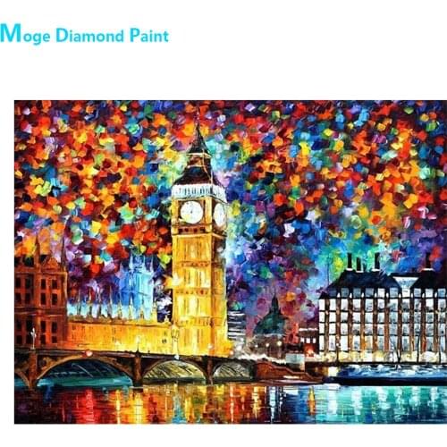 Abstract Color City Scenery Diamond Painting Round Full Drill Nouveaute DIY Mosaic Embroidery Cross Stitch Scenic Oil Pattern